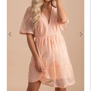 Blush pink lace dress NWOT
